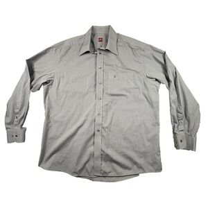 Eton Men's XL Dress Shirt Gray LS SEE DESCRIPTION